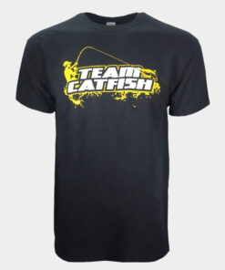 Black Team Catfish Fishing Tee
